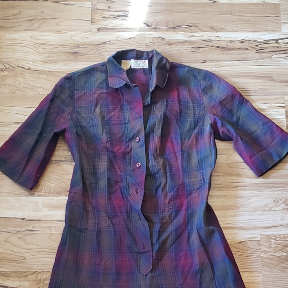 Dresses & Skirts - 90s Inspired Plaid Dress Vintage Size 10 Buttons
